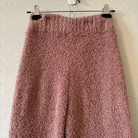 SKIMS Tan Brown Fuzzy Knit Soft Comfy Elastic Waist Wide Leg Lounge Pants XXS/XS - Picture 6 of 7